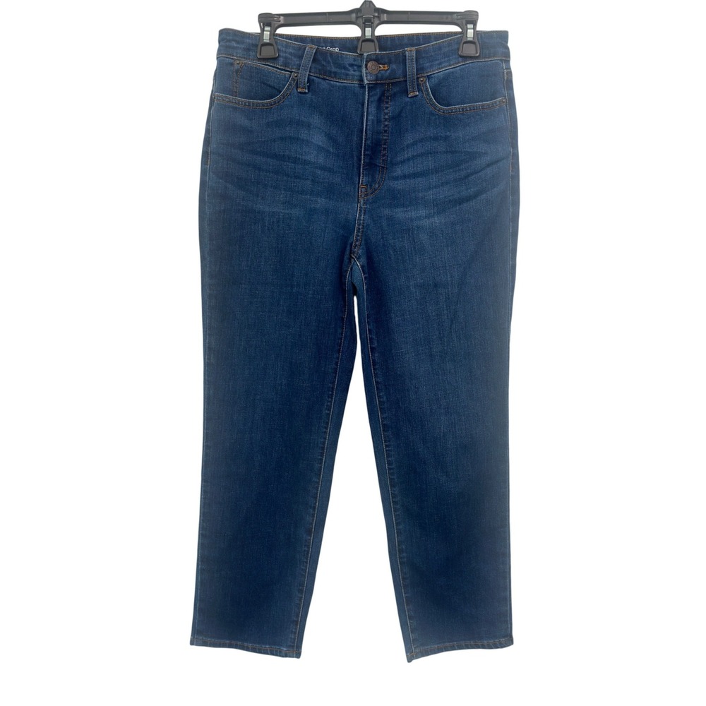 Talbots Straight Crop Jeans Blue Denim Flawless Stretch Solid Size 6